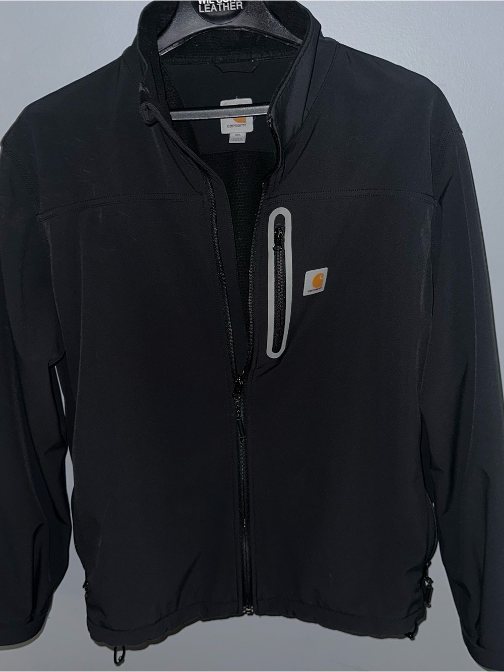 Carhartt Denwood Jacket Mens 2XL Black Softshell Fleece Lined Full Zip Workwear